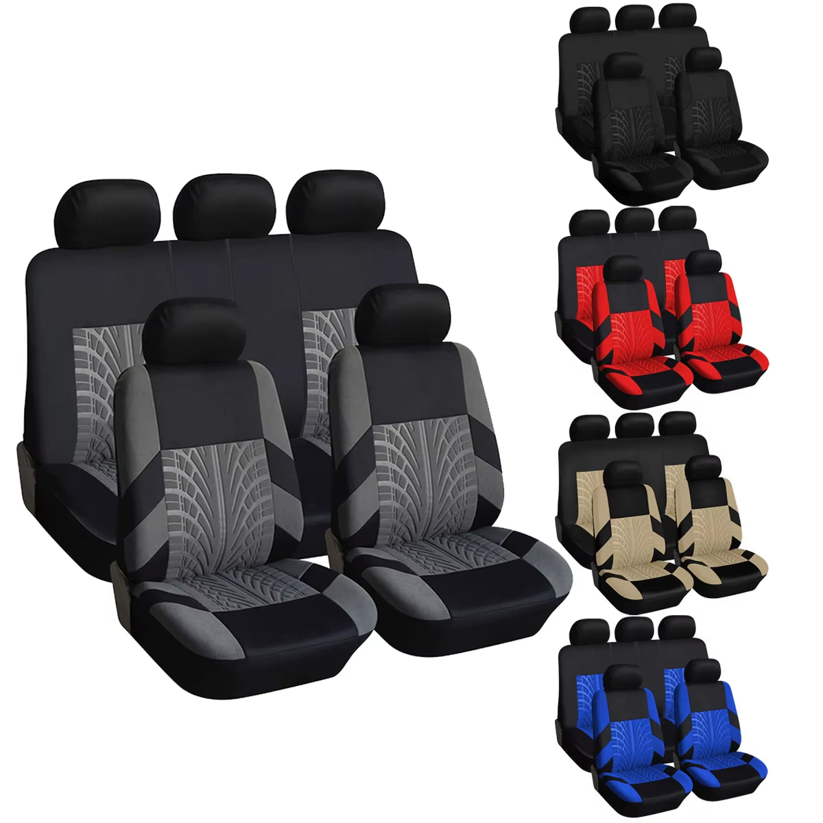 Customized Four Seasons Universal Polyester Full Set Car Seat Covers