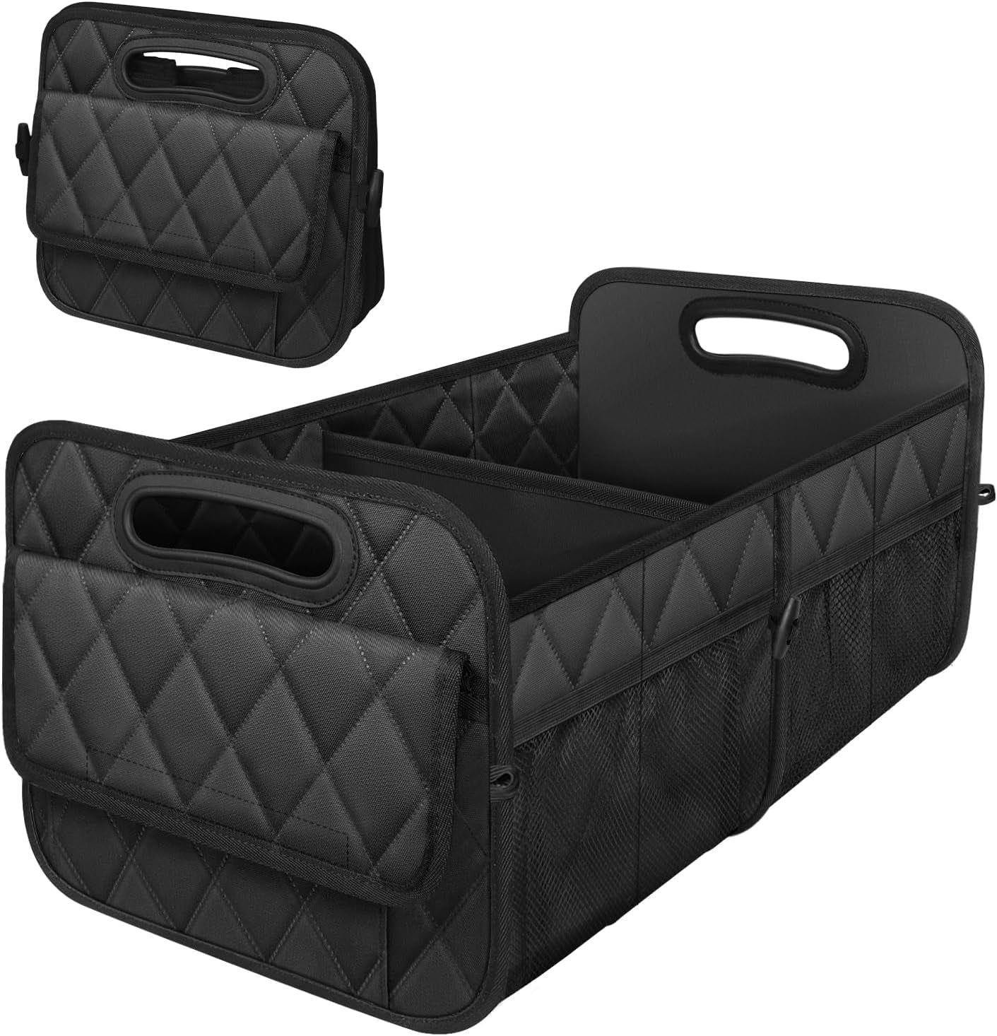 Car Trunk Organizer for SUV, Car Organizers and Storage with Reinforced Handles, Car Accessories for Women/Men 50Lwaterproof Polyester Trunk Organizer, Black